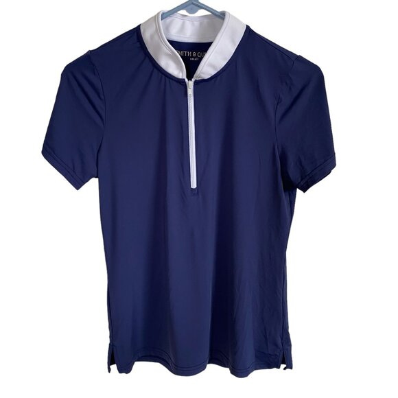 Smith & Quinn women's small blue and white short sleeve pullover polo top - Picture 9 of 11